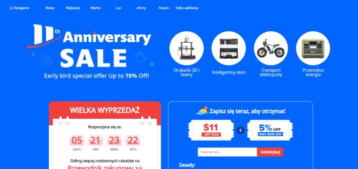 Geekbuying | Wyprzedaż z okazji 11 rocznicy