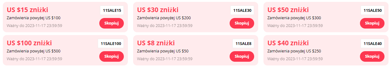 AliExpress - kody na 1111